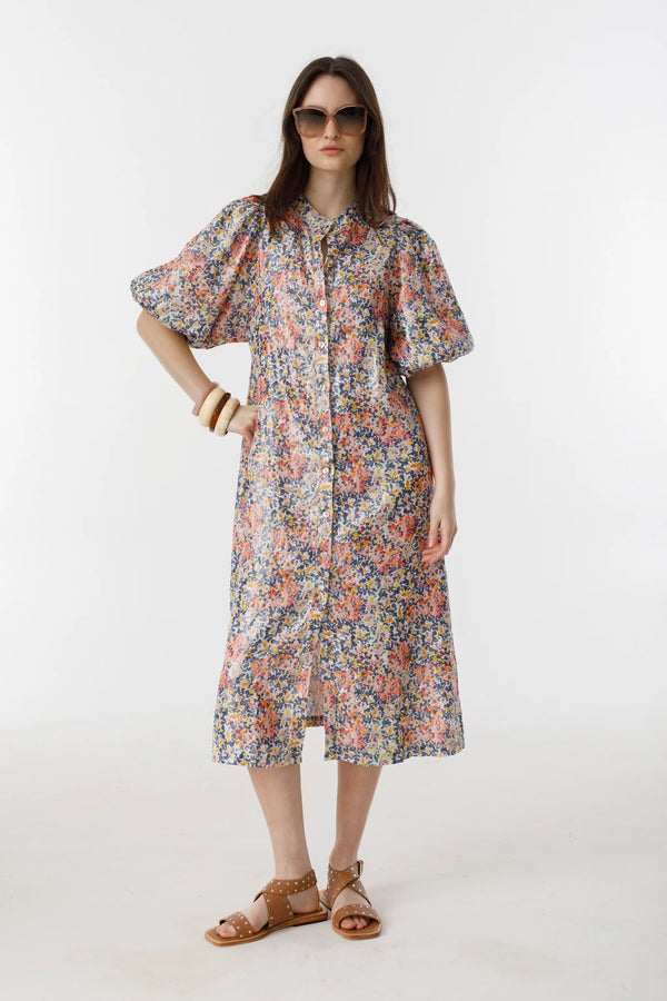 Bubble Metalic Linen Dress in Florence, from Lanhtropy