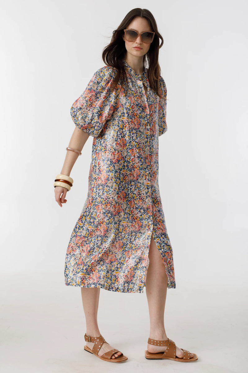 Bubble Metalic Linen Dress in Florence, from Lanhtropy