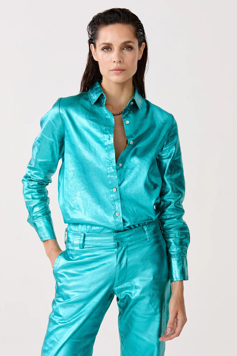 San Marino Turquoise Metallic Shirt, from Lanhtropy