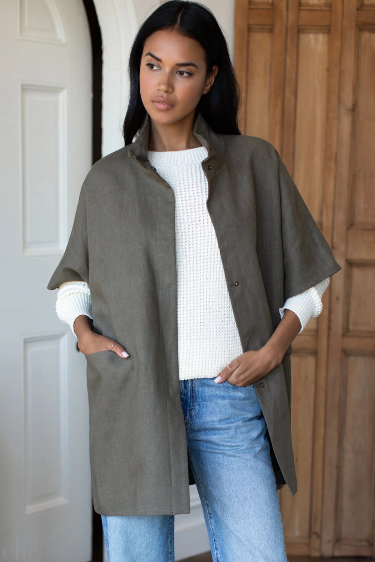 Layering Jacket in Army Green, from Emerson Fry