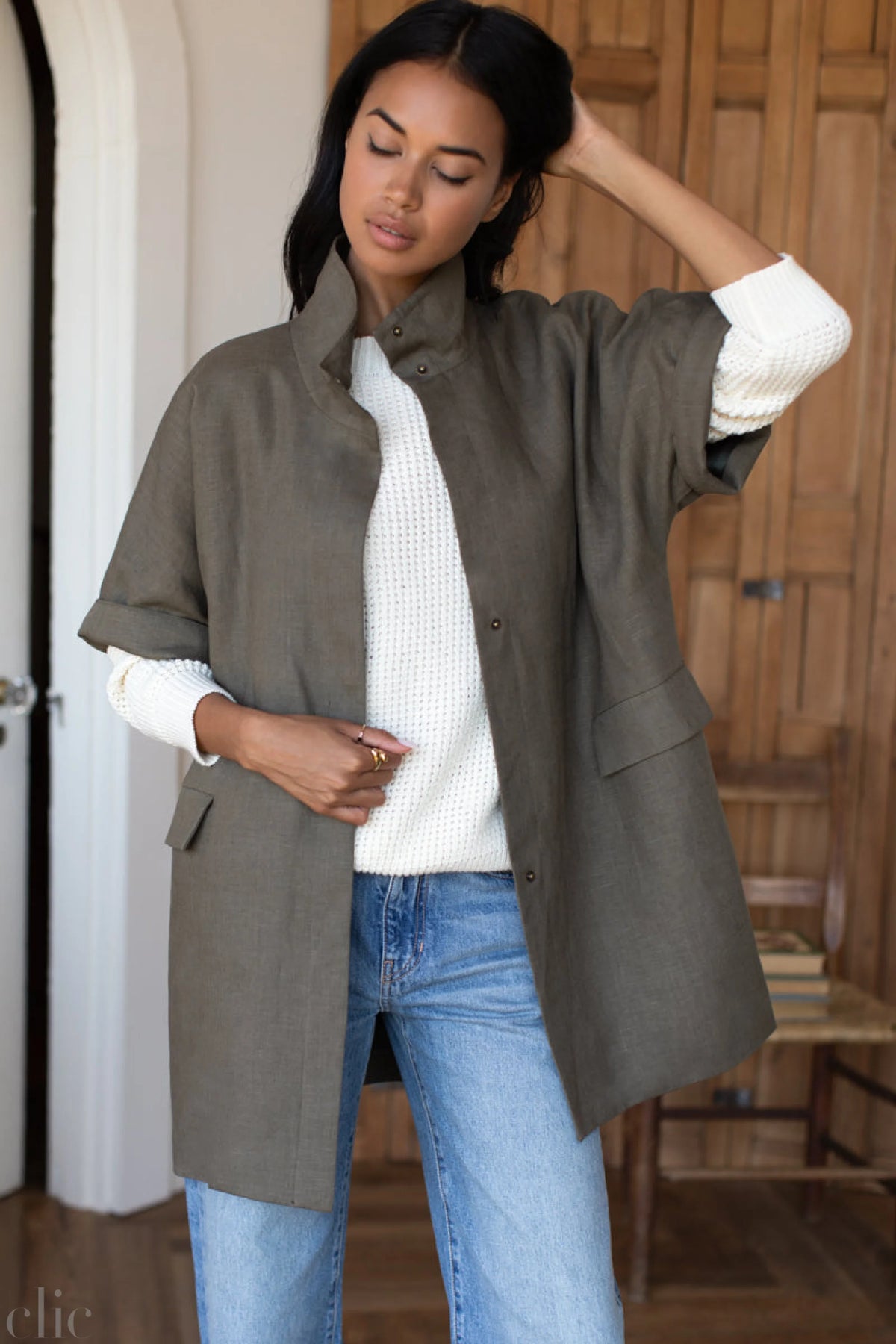 Layering Jacket in Army Green, from Emerson Fry