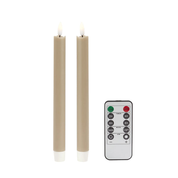 Set of 2 LED Candles in Cappuccino, from Addison Ross