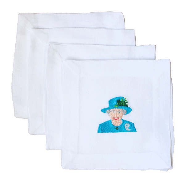Queen Elizabeth Cocktail Napkin, from Lettermade