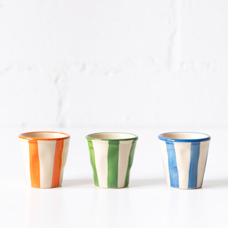 Lido Righe Espresso Shot Cups - Set of 6, from Zafferano