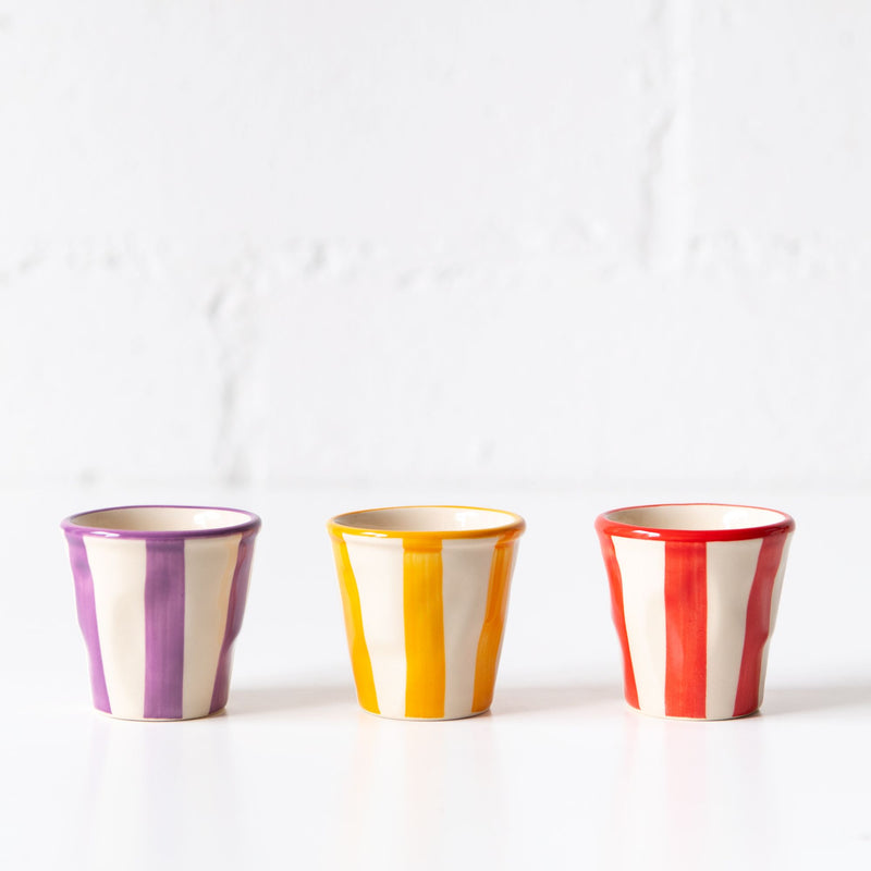 Lido Righe Espresso Shot Cups - Set of 6, from Zafferano