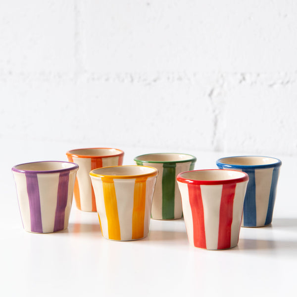 Lido Righe Espresso Shot Cups - Set of 6, from Zafferano