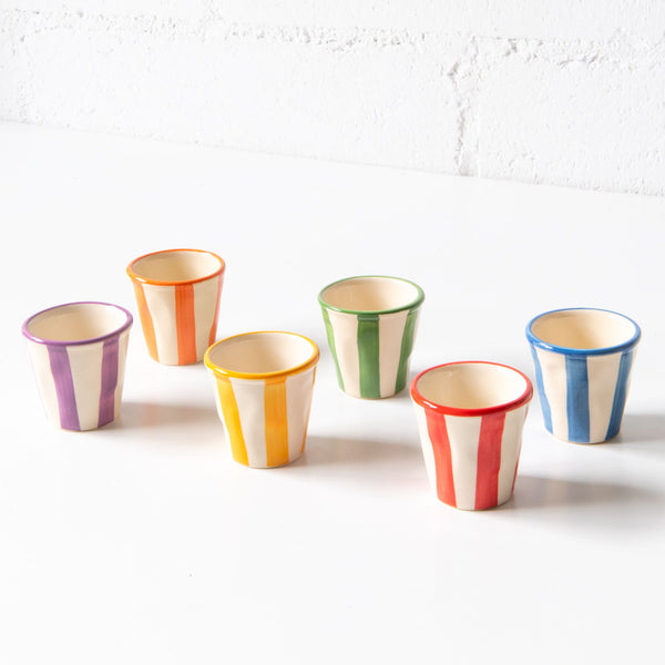 Lido Righe Espresso Shot Cups - Set of 6, from Zafferano