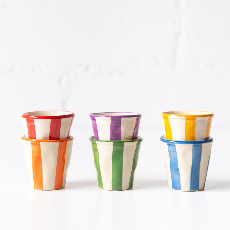 Lido Righe Espresso Shot Cups - Set of 6, from Zafferano