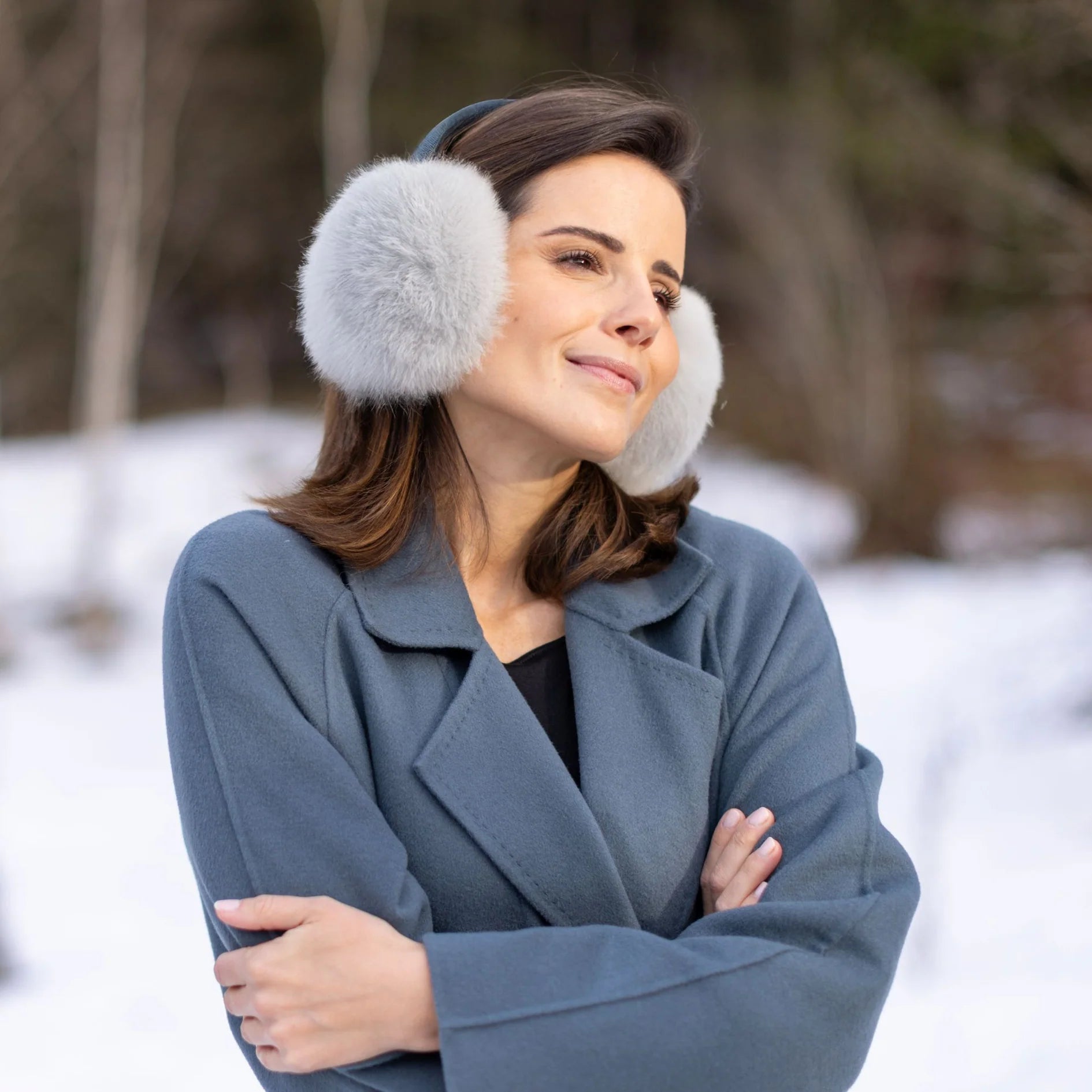 Olmo Ear Muff in Silver Grey, from Weich Couture Alpaca