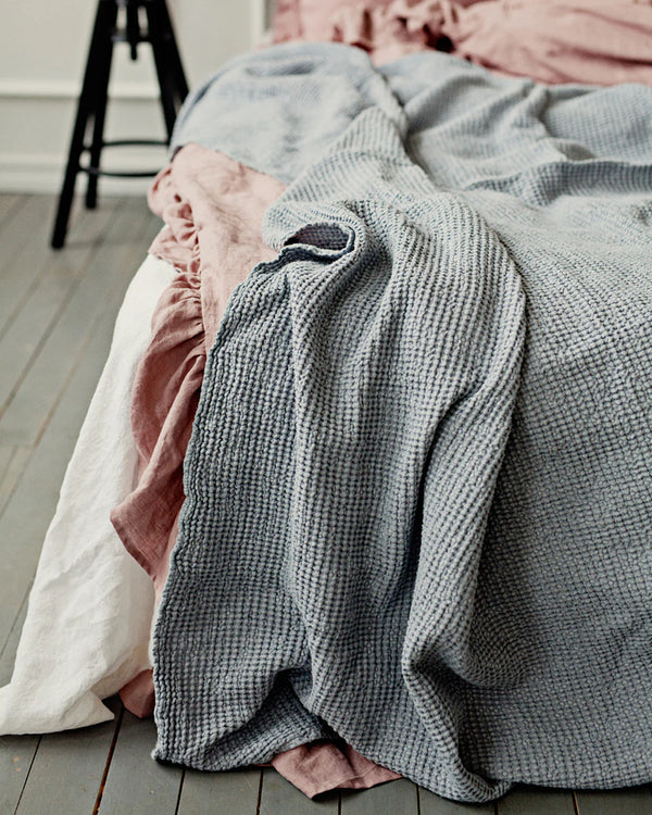 Waffle Blanket in Light Grey, from Magic Linen