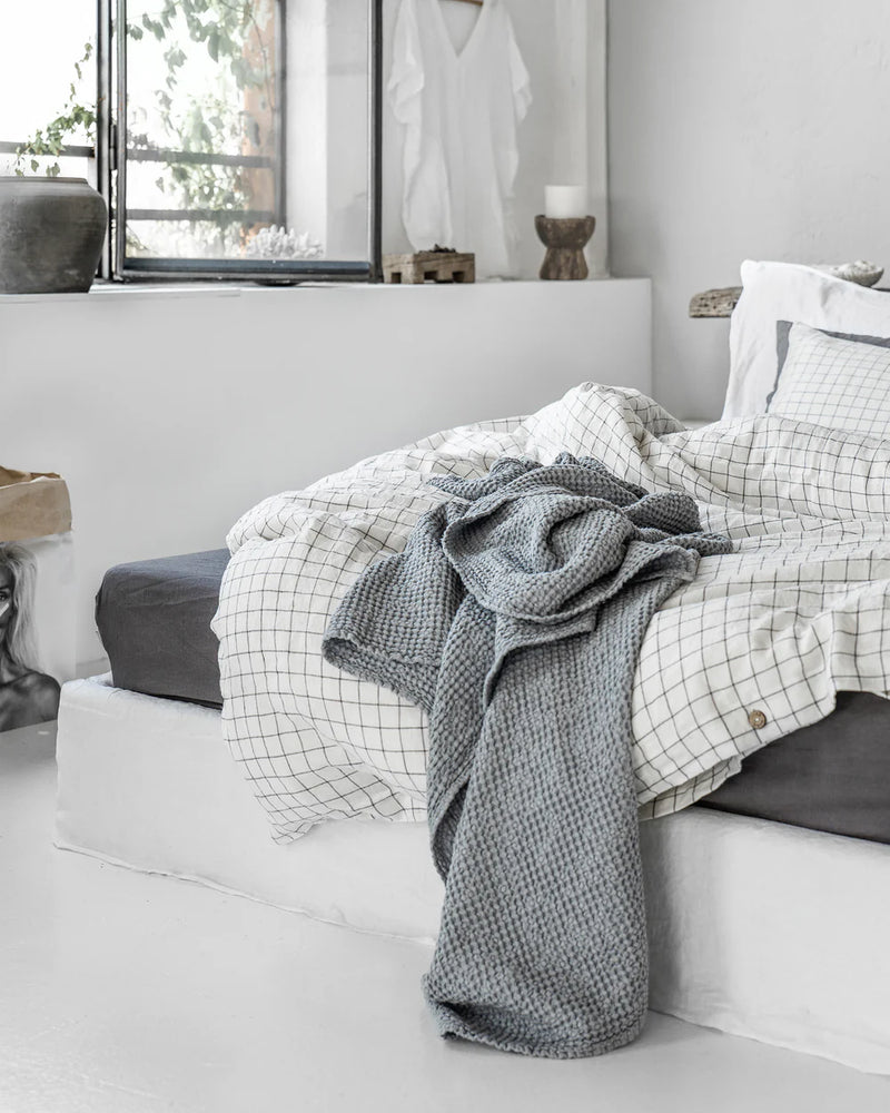Waffle Blanket in Light Grey, from Magic Linen