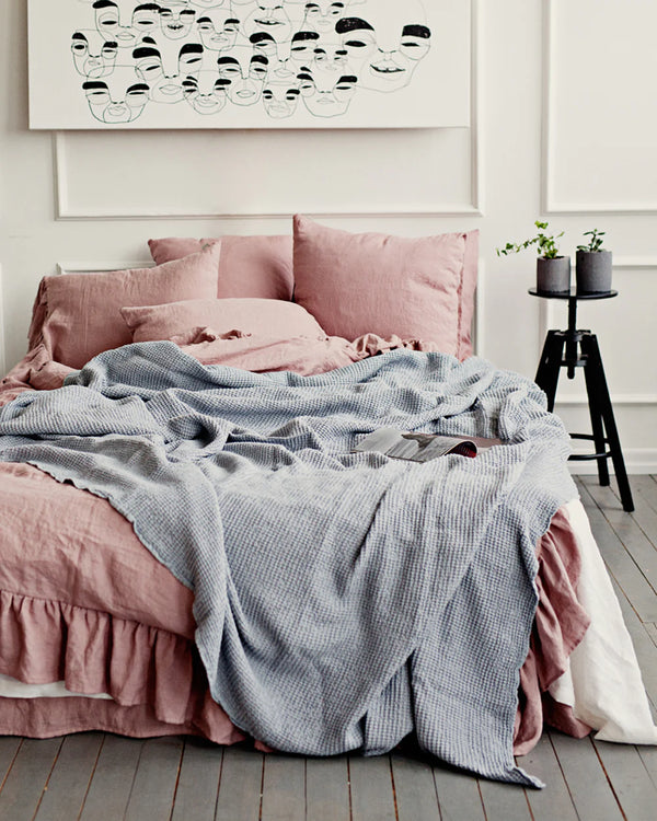 Waffle Blanket in Light Grey, from Magic Linen