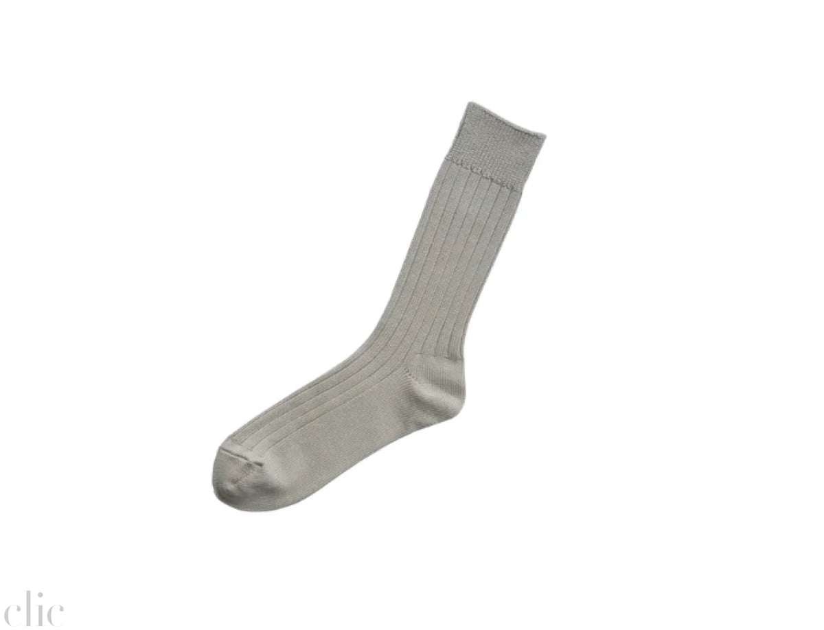 Egyptian Cotton Ribbed Socks in Light Grey, from Knitwin