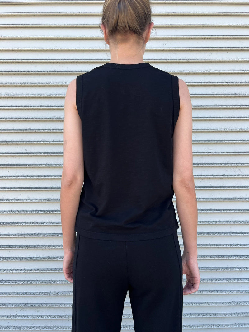 Liv Tank in Supima Slub in Black, from Pharaoh