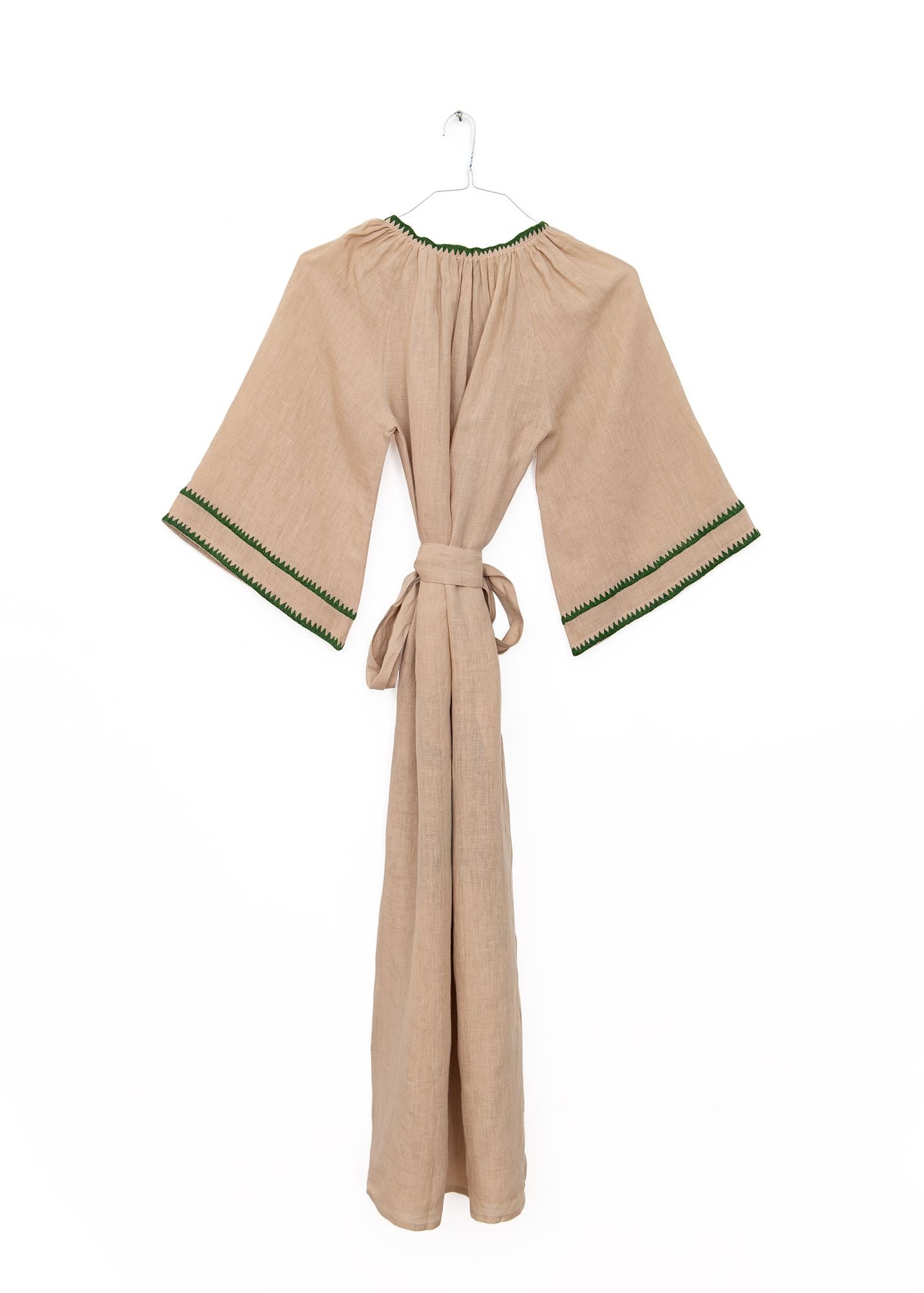 Palma Veronica Dress in Beige and Green, from Benaras by Citrus