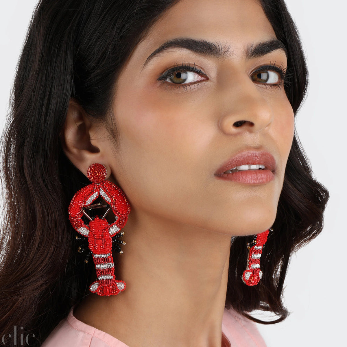 Lobster Earrings in Red, from Olivia Dar