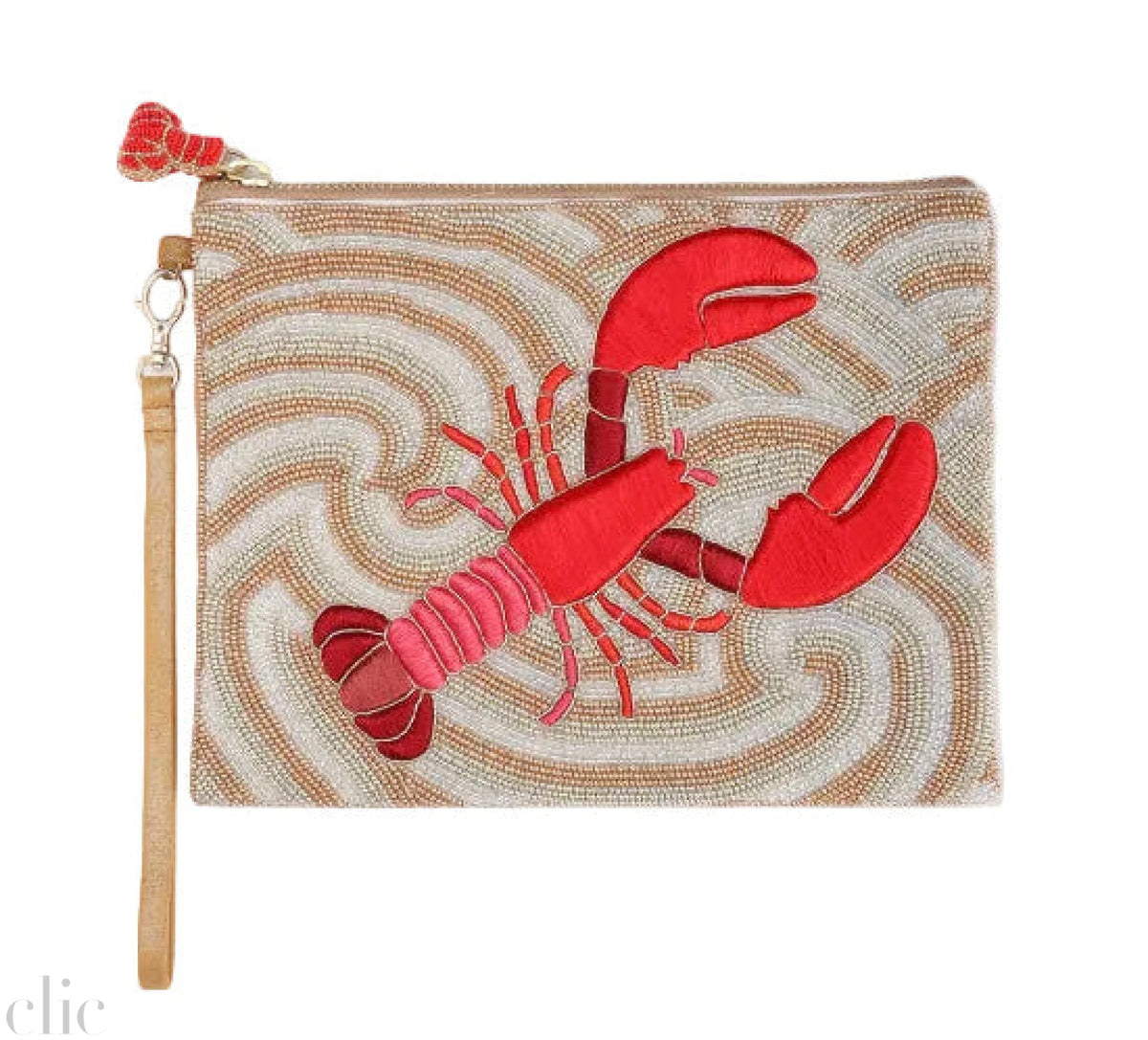 Lobster Sequin Pouch in Red, from Olivia Dar