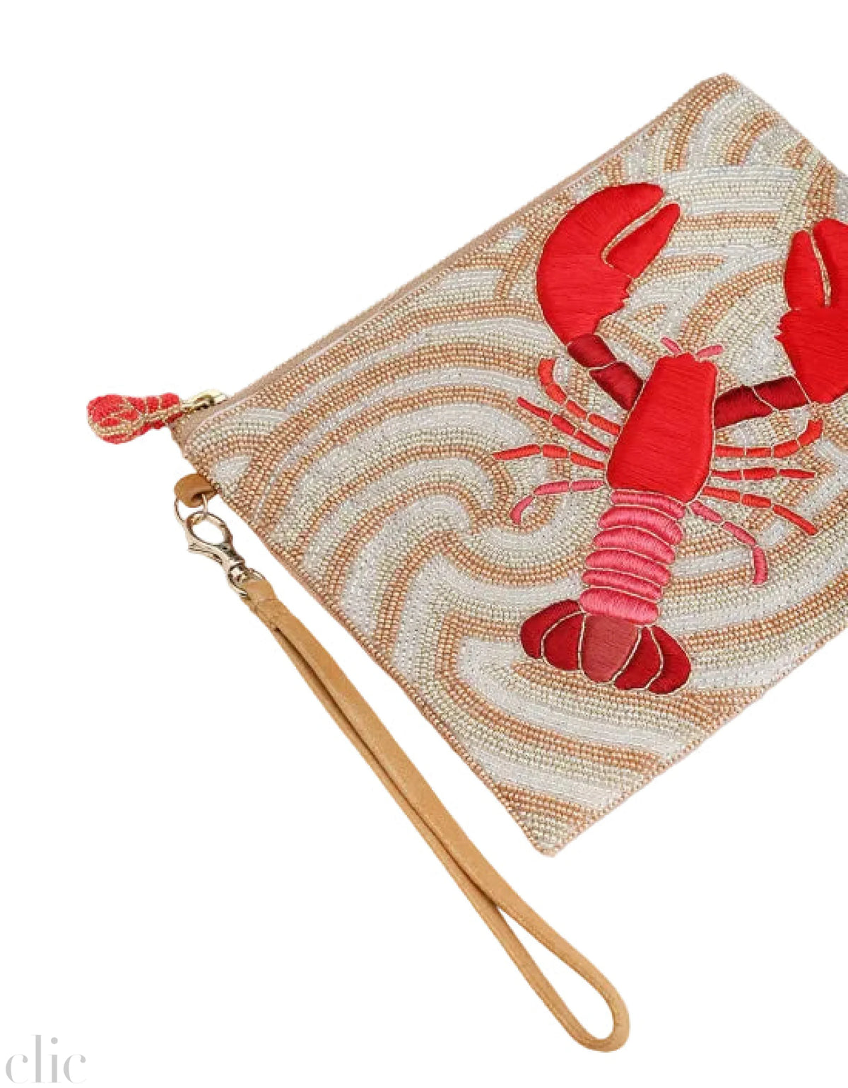 Lobster Sequin Pouch in Red, from Olivia Dar
