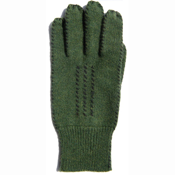 Cashmere Stitch Gloves in Loden & Black, from Meg Cohen