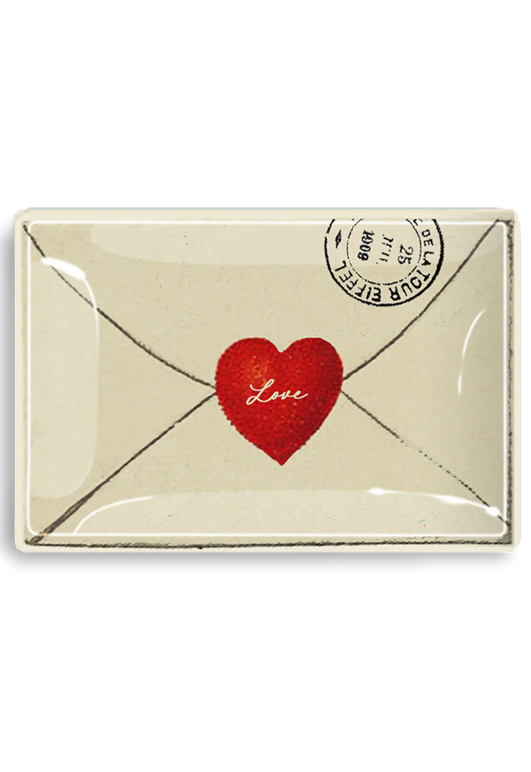 Small Love Script Envelope With Heart Decoupage Glass Tray, from Ben's Garden