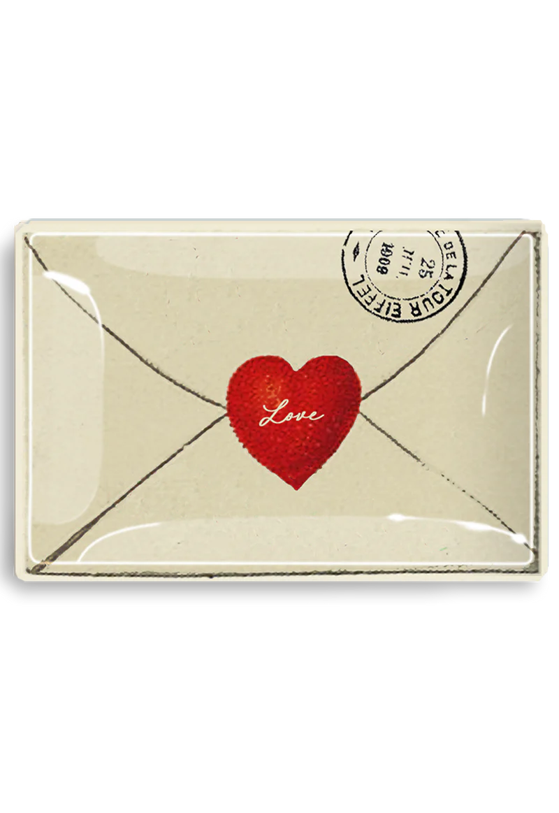 Small Love Script Envelope With Heart Decoupage Glass Tray, from Ben's Garden