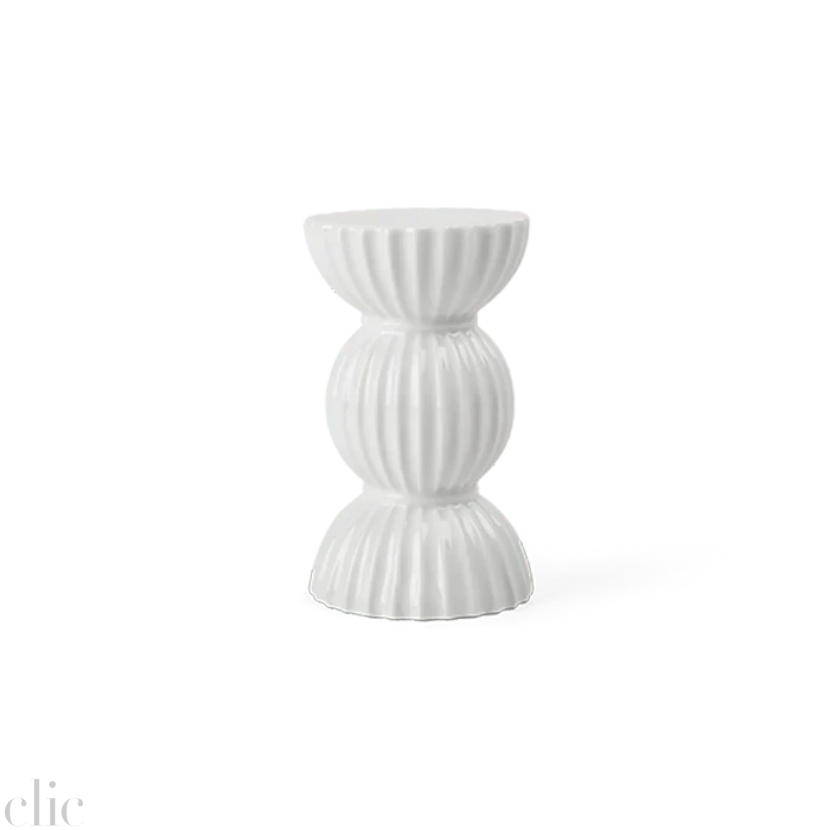 Large Tura Candleholder in White, from Lyngby Porcelaen