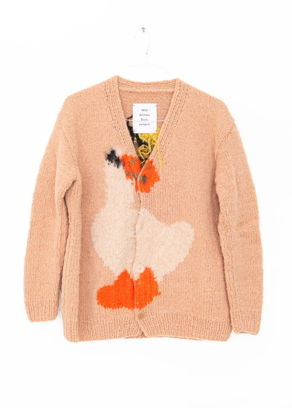 Duck Penguin Hand Knitted Cardigan in Rose, from Wild Animals