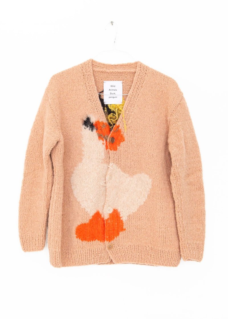 Duck Penguin Hand Knitted Cardigan in Rose, from Wild Animals