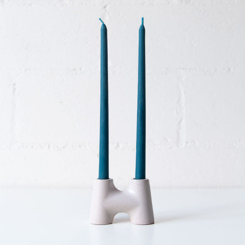 Every Day Taper Candles in Blue Slate, from Greentree Home