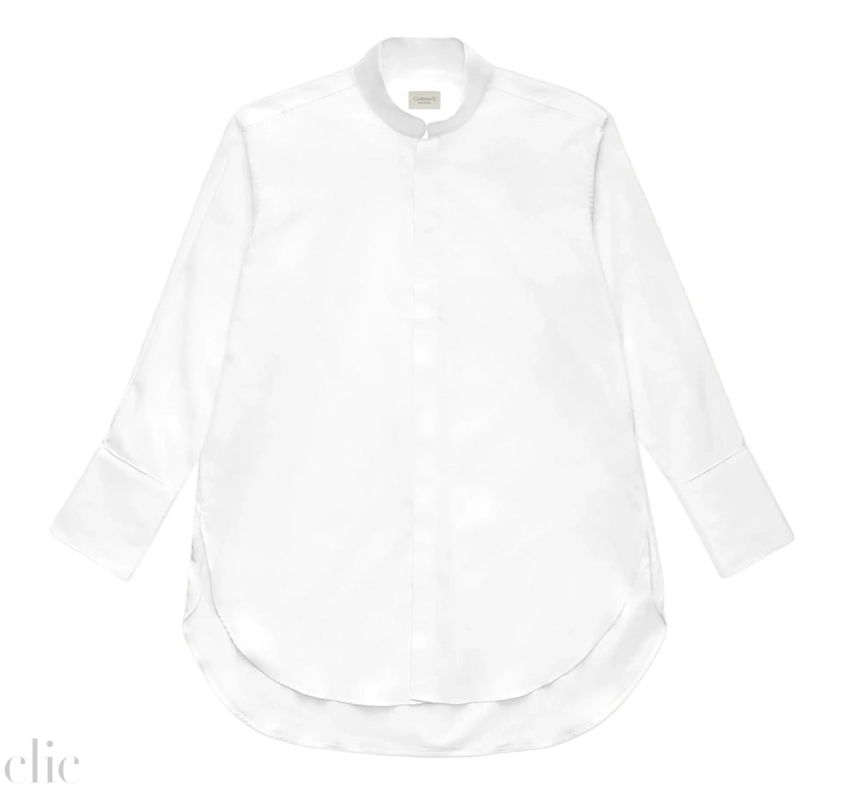 Mandarin Collar Tunic in White, from Comme Si