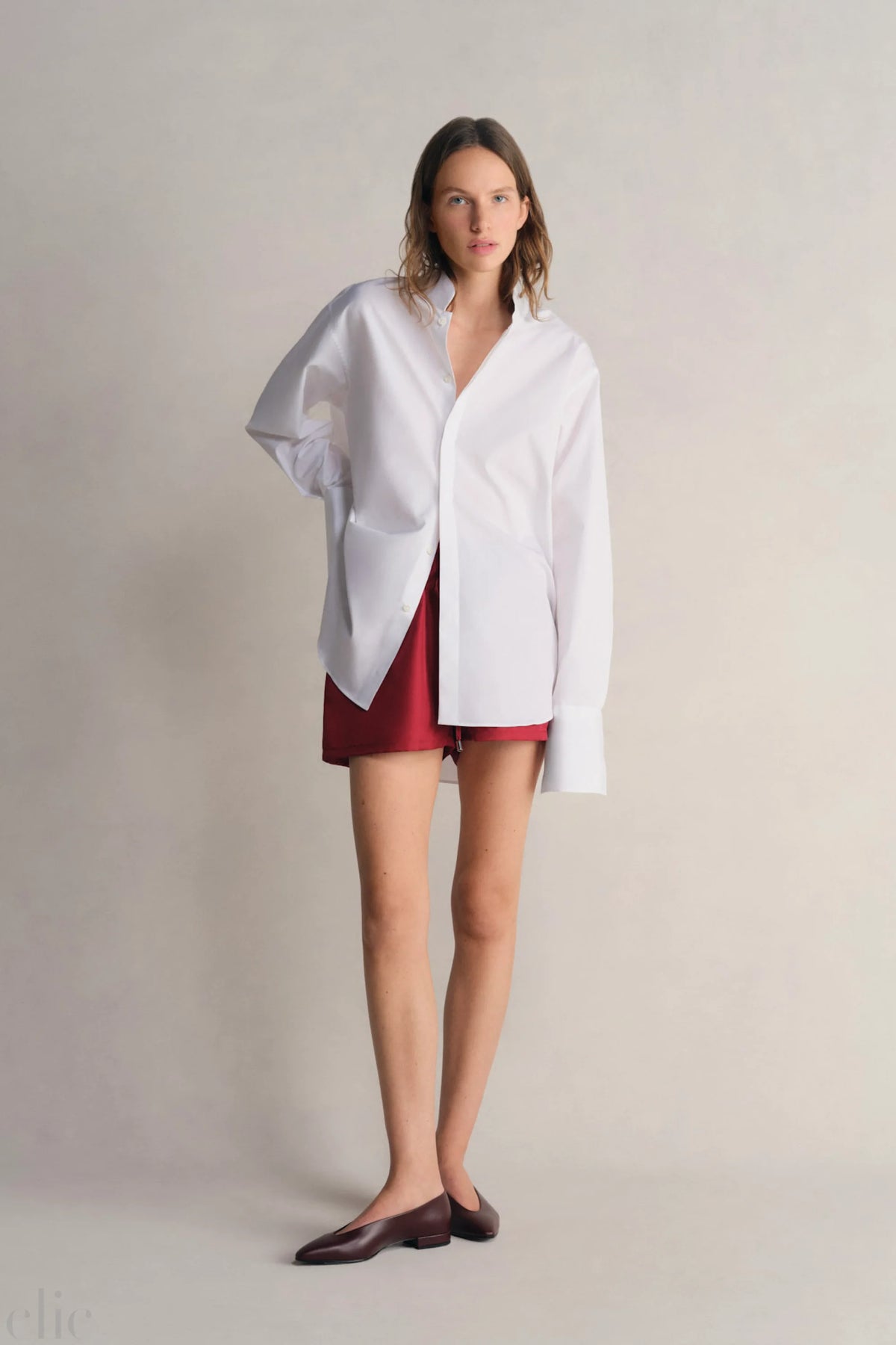 Mandarin Collar Tunic in White, from Comme Si