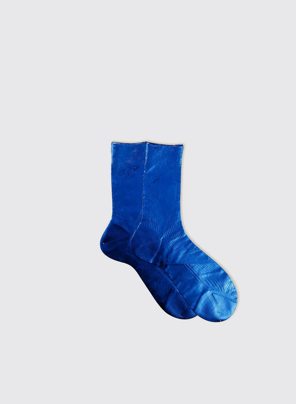 Ribbed Laminated Socks in Mare, from Maria La Rosa