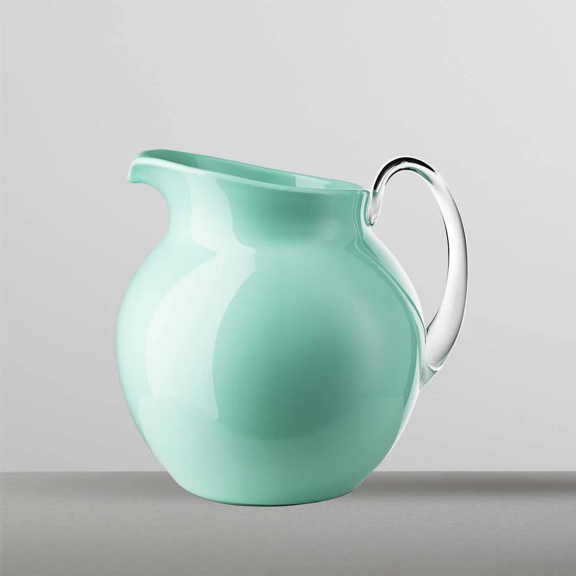 Palla Glaze Pitcher in Aquamarine, from Mario Luca Giusti