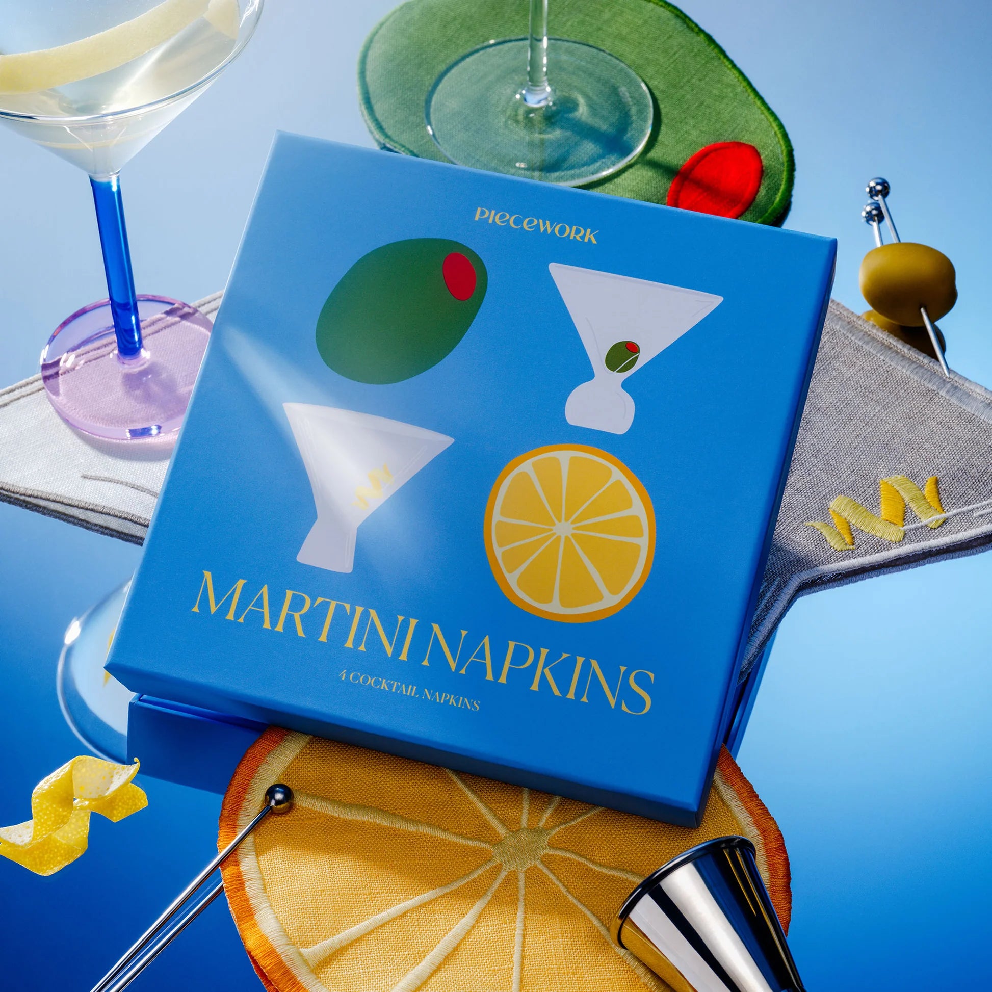 Set of 4 Martini Napkins, from Piecework Puzzles