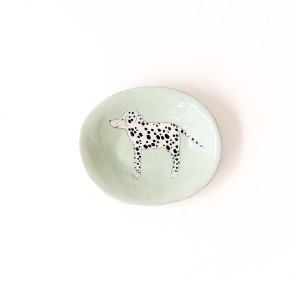 Small Dalmatian Oval Dish in Green, from Gemma Orkin Design