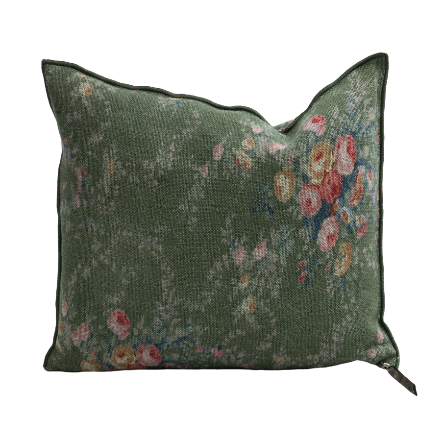 Wabi Sabi Pompadour Laurier Pillow 26x26, from Maison de Vacances