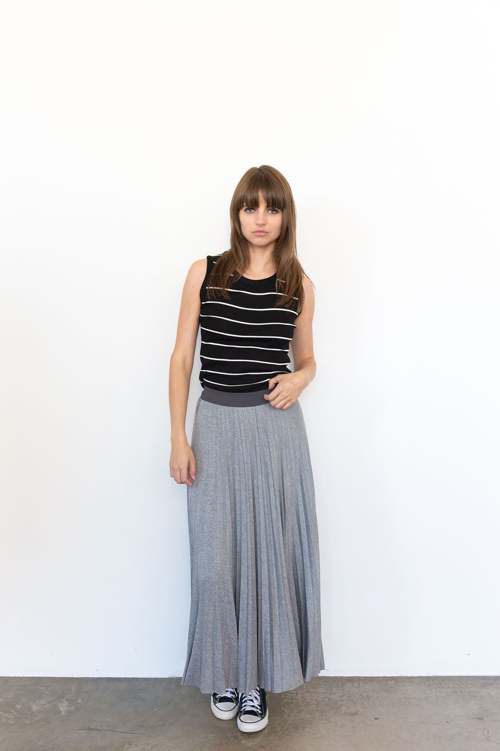 Della Jersey Skirt in Medium Grey, from Loyd Ford