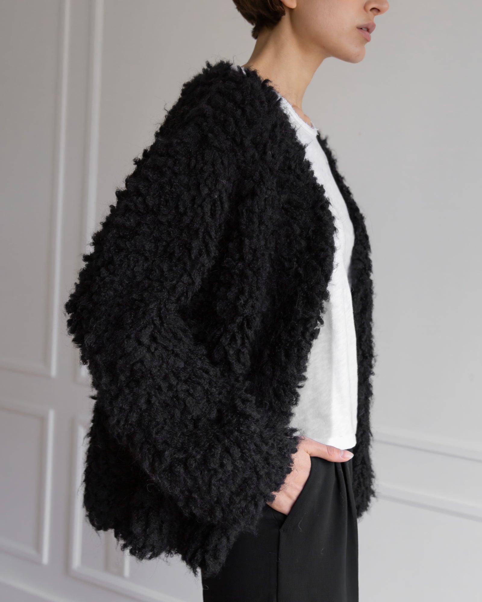Medusa Cardigan Coat in Black, from La Tierra