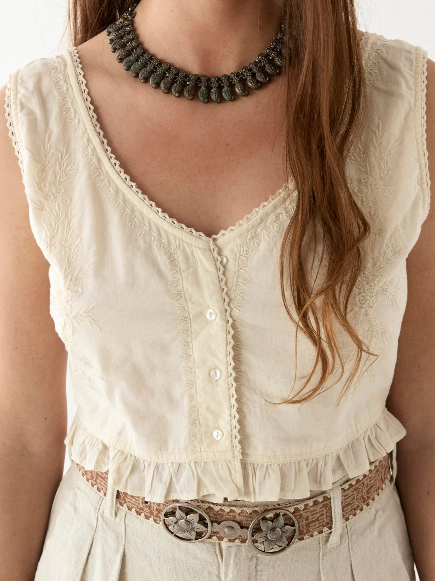 Meg Blouse in Pearl, from Maison Hotel