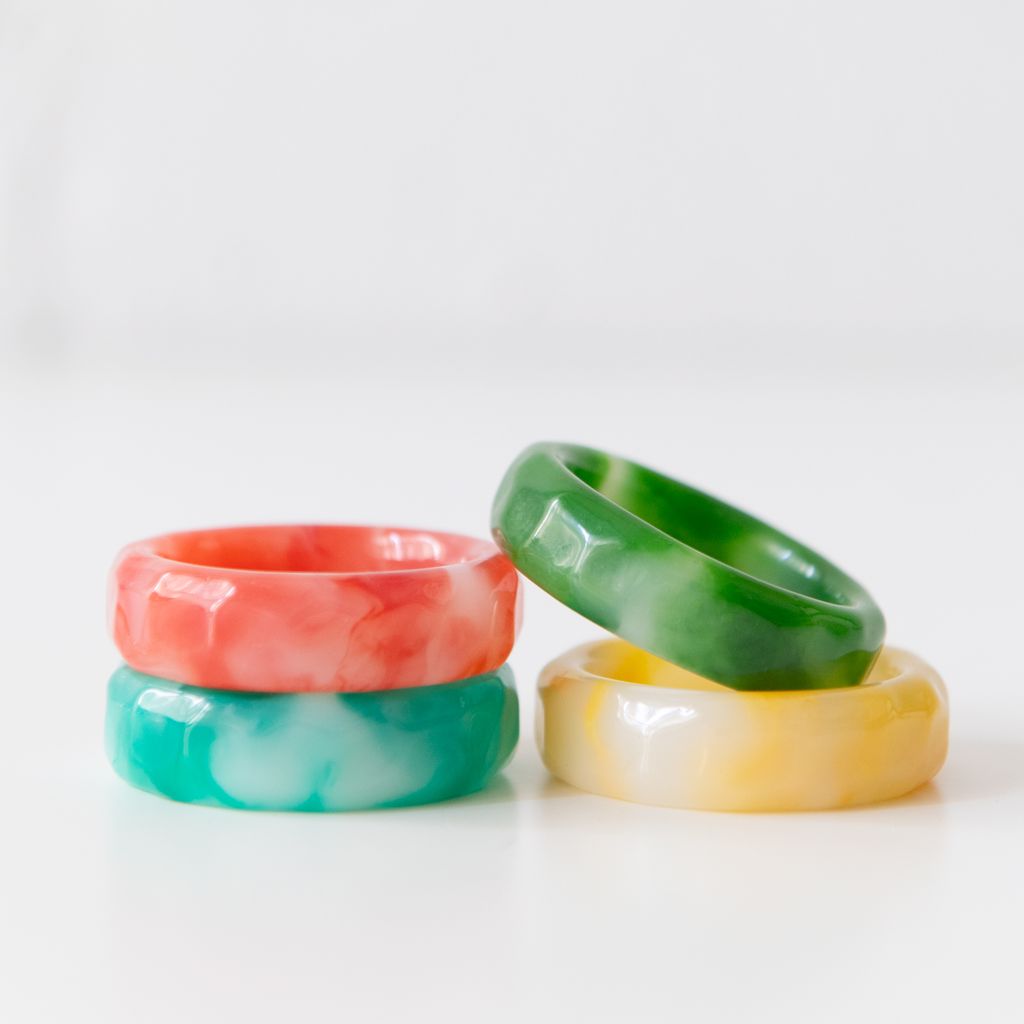 Set of 4 Napkin Rings in Pacific, from Dot and Army