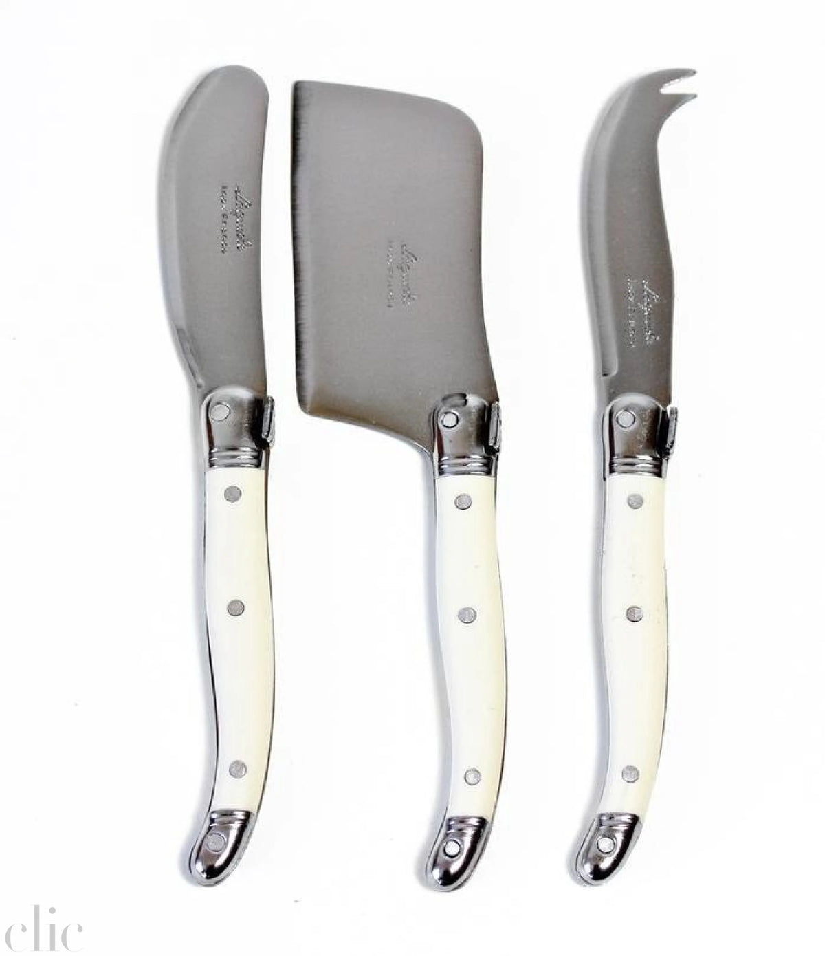 Mini Laguiole 3 Piece Cheese Set in Ivory