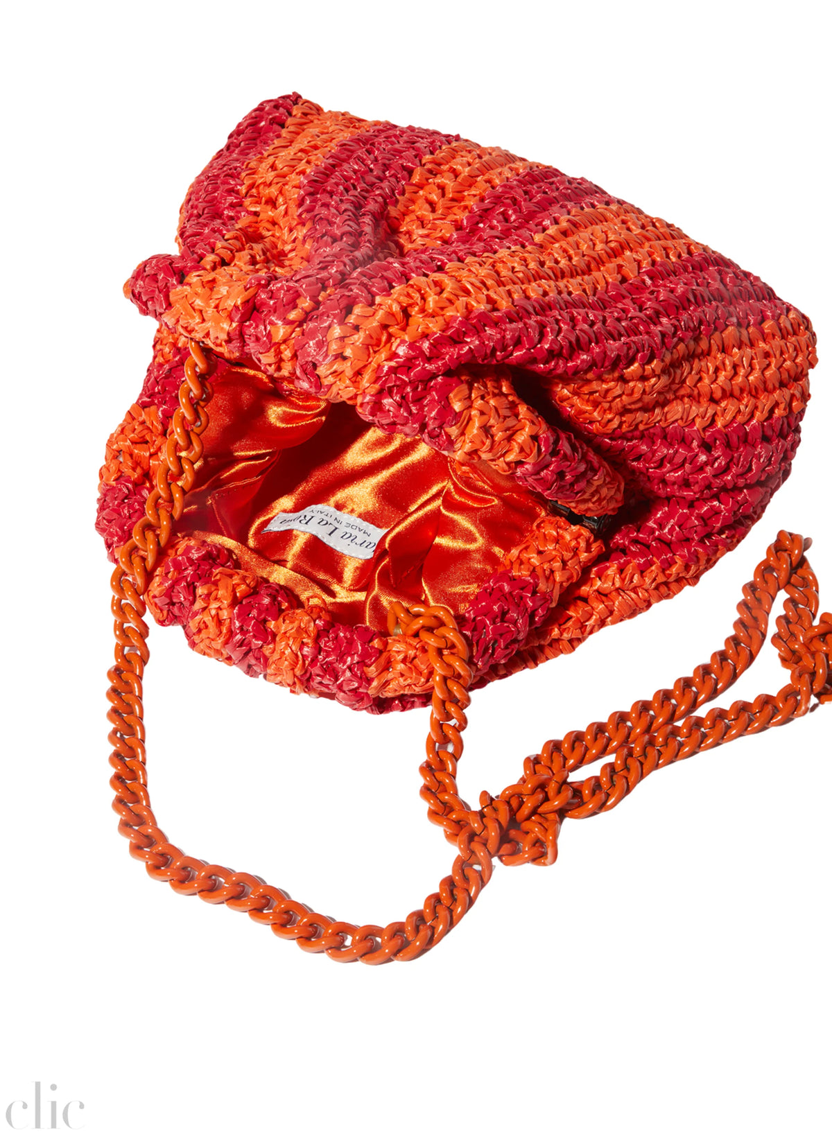 Mini Game Crochet Bag in Orange and Red, from Maria La Rosa