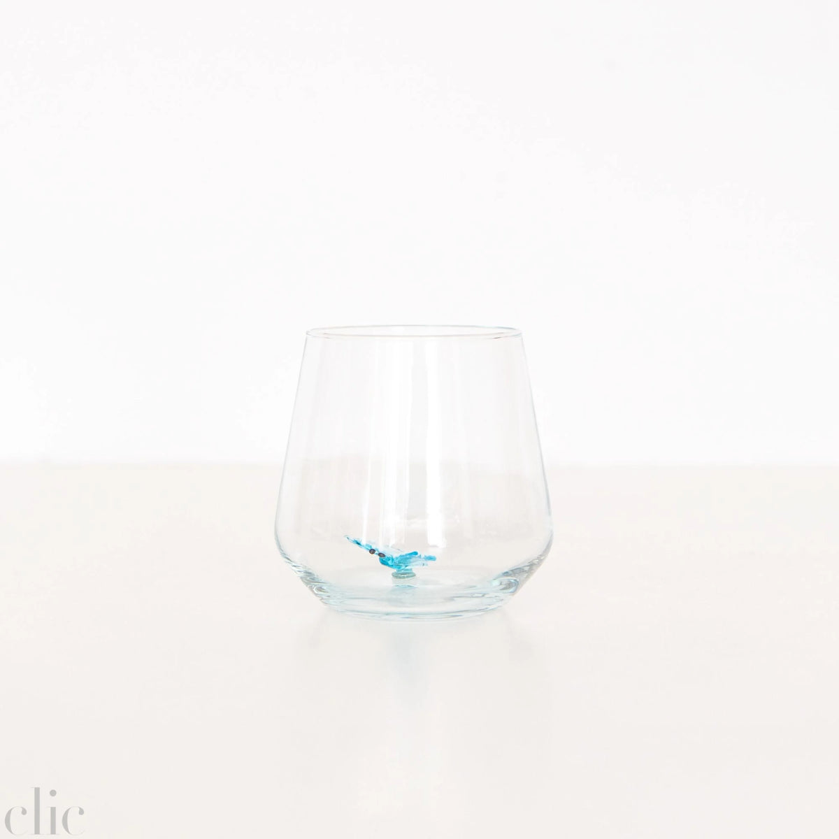 Butterfly Drinking Glass in Blue