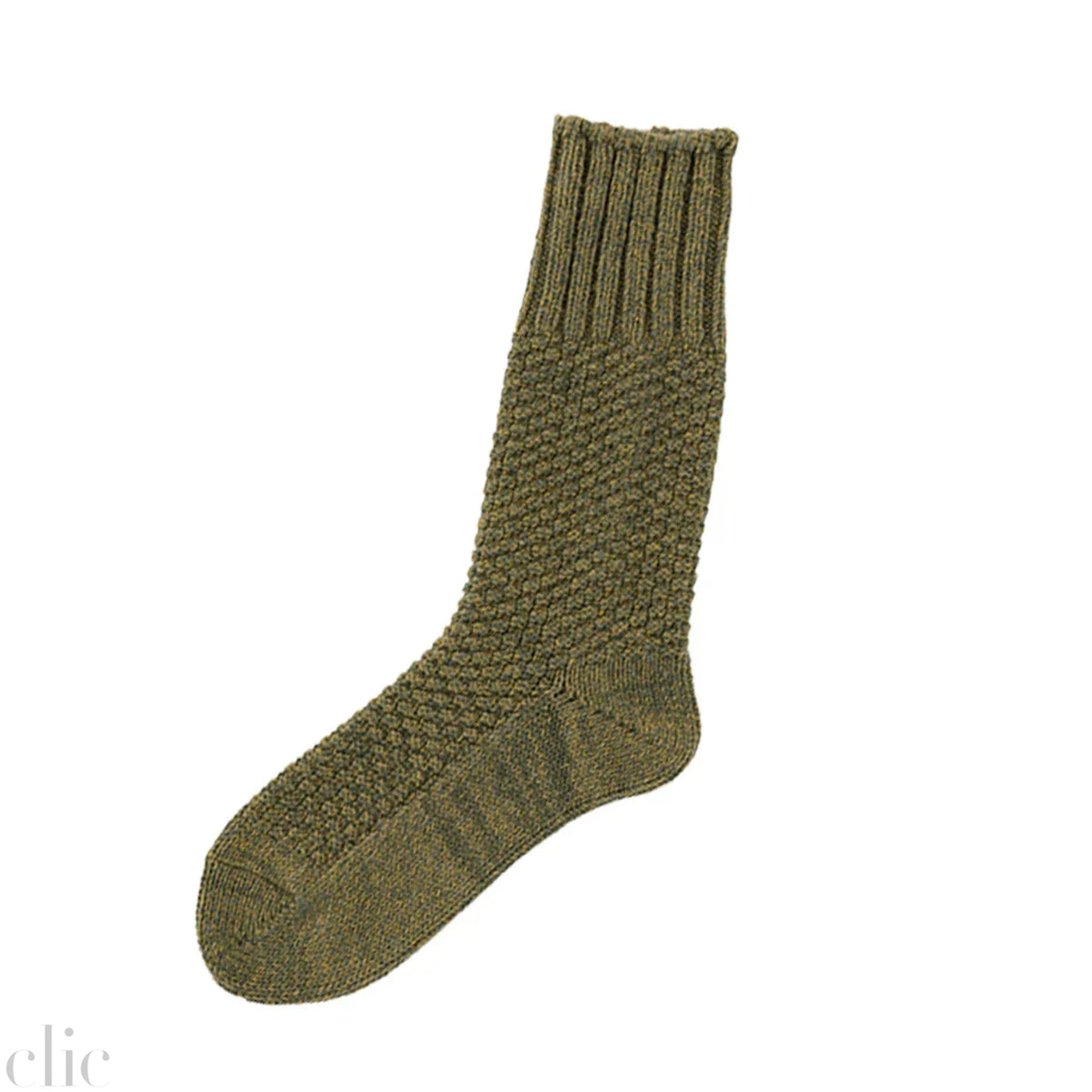 Wool Cotton Boot Socks in Moss Green, from Knitwin