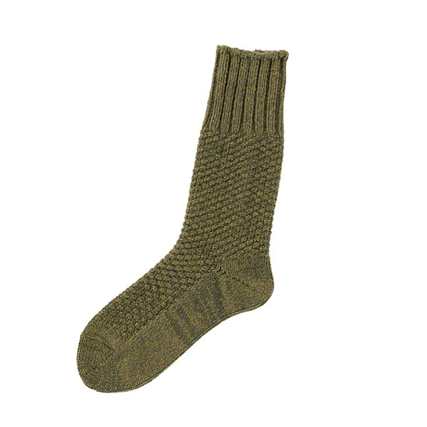 Wool Cotton Boot Socks in Moss Green, from Knitwin
