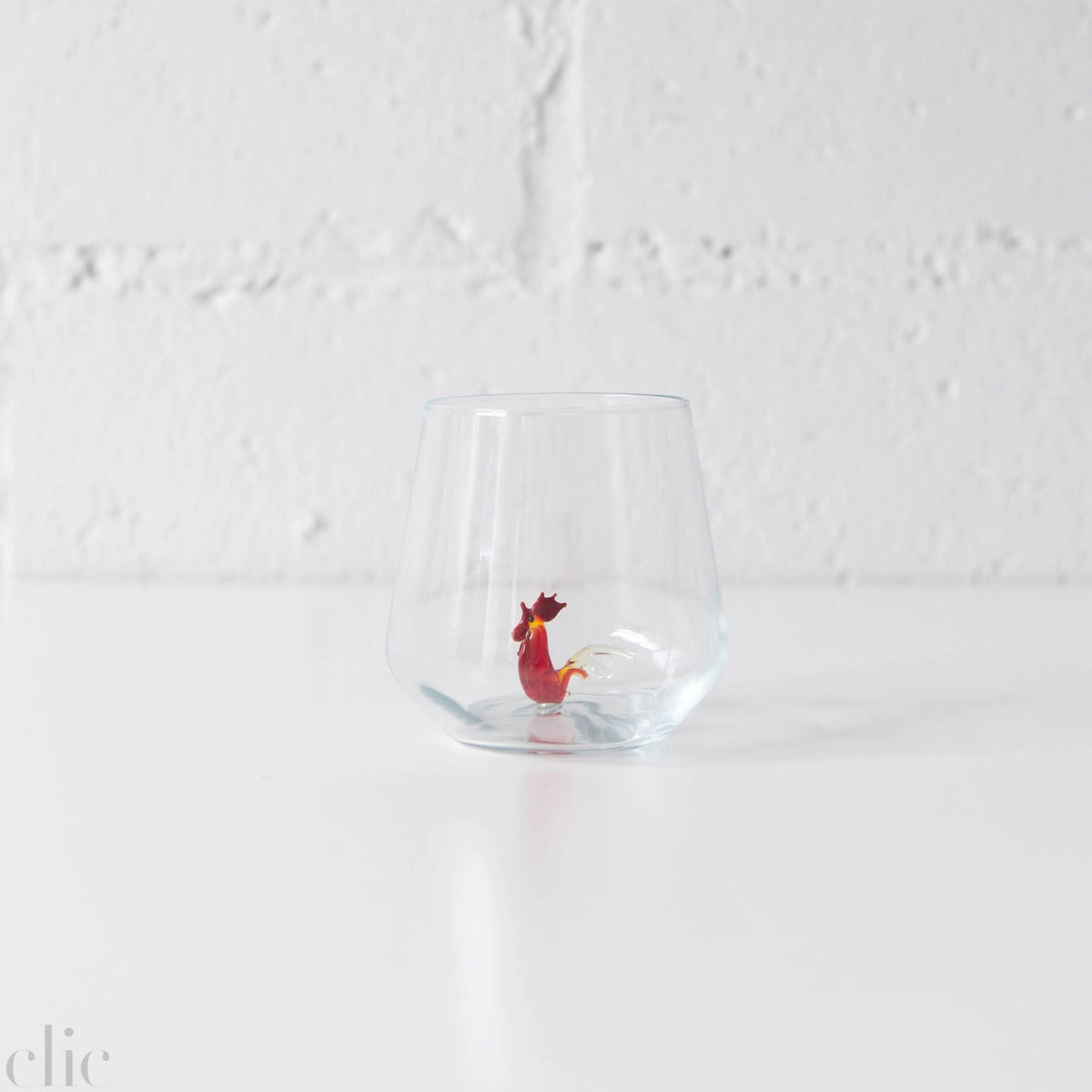 Rooster Drinking Glass