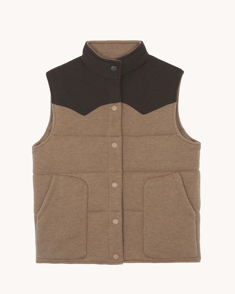 Mulligan Vest in Camel Brown, from Kujten