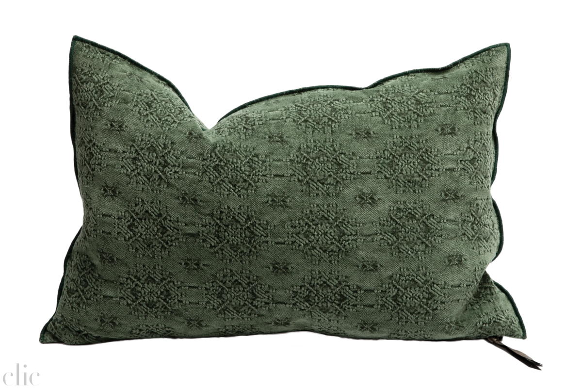 Kilim Jacquard Pillow 16x24 in Avocat, from Maison De Vacances