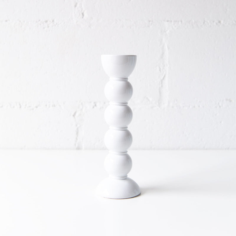 Bobbin Candlestick Holder in White, from Addison Ross