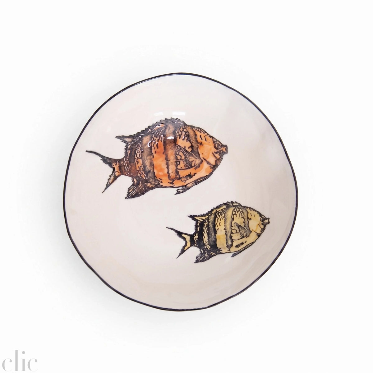 Medium Ocean Nero Bowl in Orange and Yellow, from Bertozzi